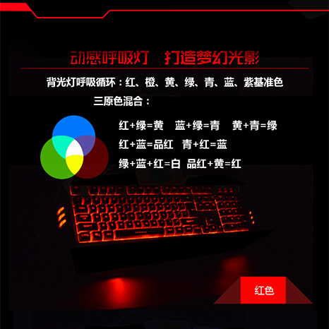 19KEY 分区发光薄膜游戏键盘