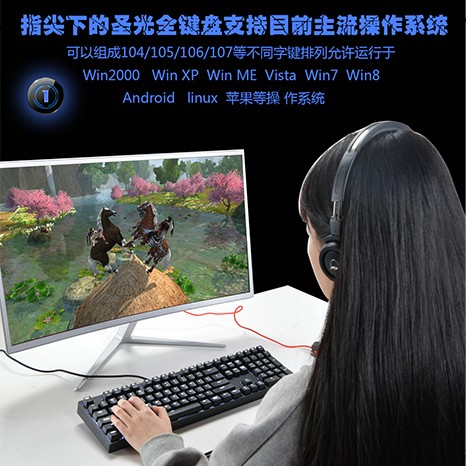 25KEY 跑马发光薄膜游戏键盘