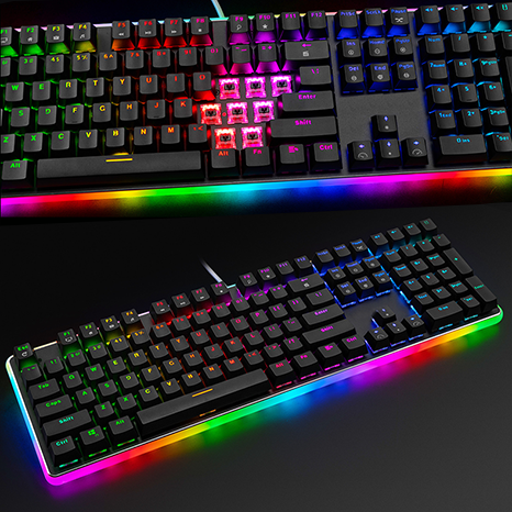多芯片RGB幻彩发光机械键盘